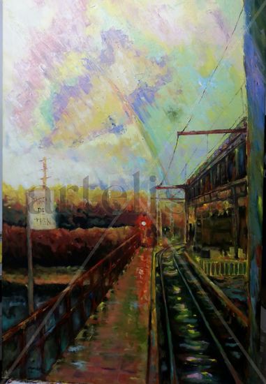 PARADA DE TREN Oil Canvas Landscaping