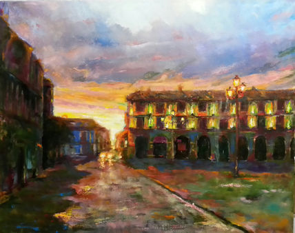 Atardecer en la plaza