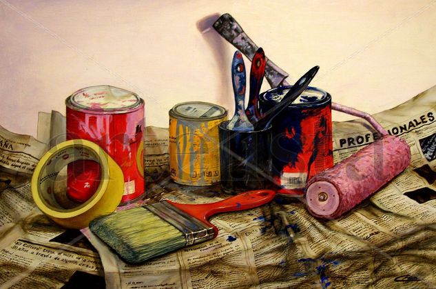 De profesionales pintaparedes Oil Panel Still Life Paintings