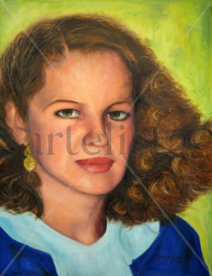 "Mª Luisa F." Oil Canvas Portrait