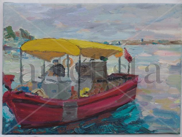 el pescador Oil Textile Marine Painting