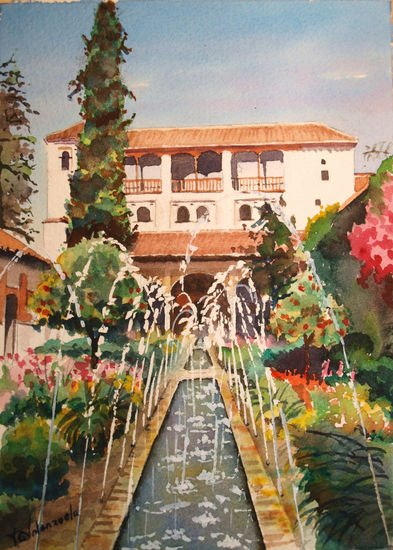 Patio de la Acequia Watercolour Paper Landscaping