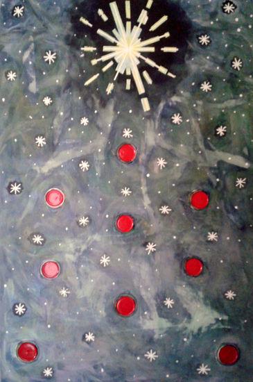 Estrella boreal en navidad Acrylic Canvas Figure Painting