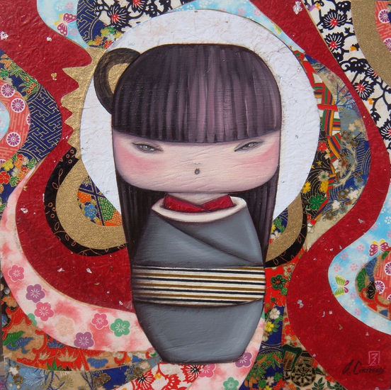 Kokeshi Plata Mixed media Others Figure Painting