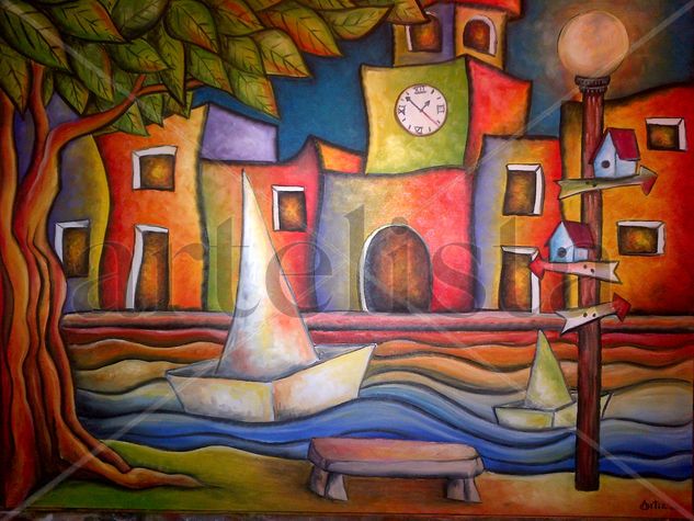 De la serie " Callejuelas" 2 Oil Canvas Landscaping