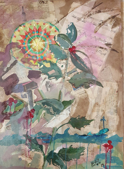 Navidad Mixed media Others Floral Painting