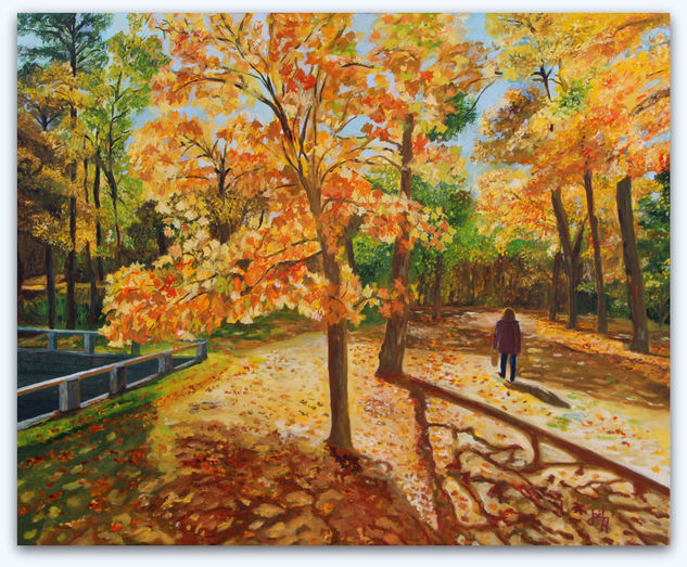 El paseo de Chon en la GRANJA SAN iDELFONSO Oil Canvas Landscaping