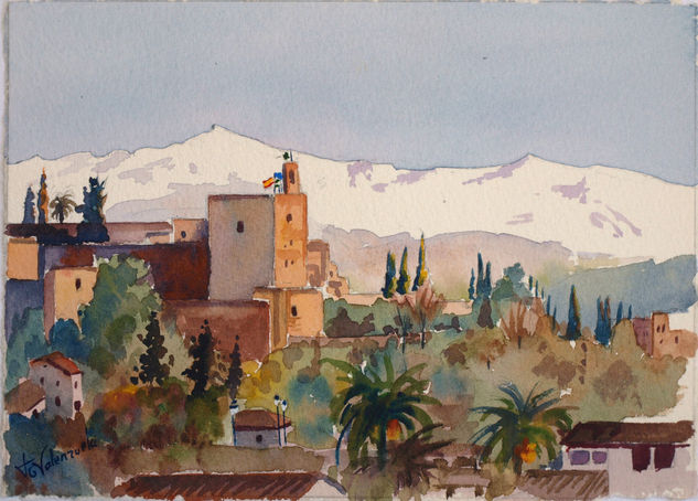 Torre de la Vela Watercolour Paper Landscaping