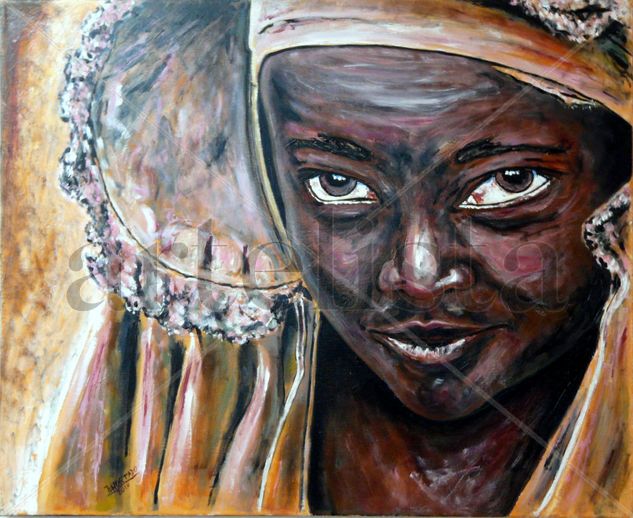 Belleza africana Oil Canvas Portrait