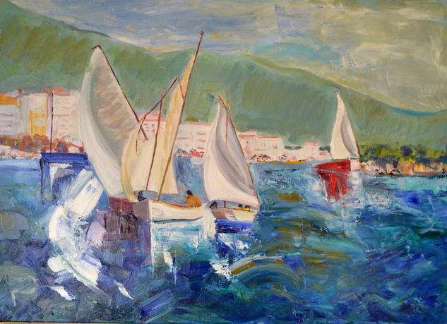 AMETLLA DE MAR  (TARRAGONA) Oil Canvas Marine Painting