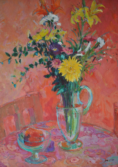 Florero con sillas Oil Canvas Still Life Paintings