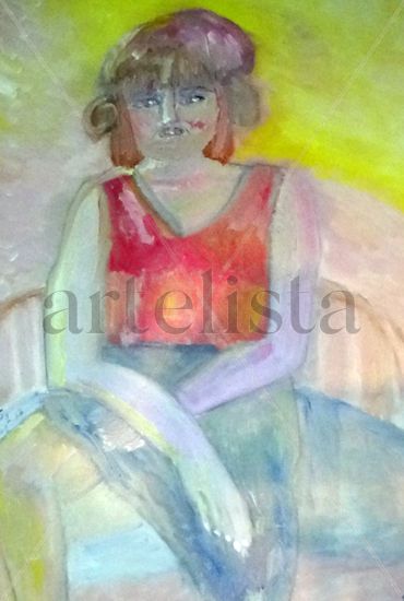 Cabaretera Oil Canvas Figure Painting