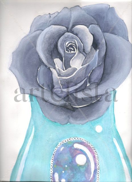 Jarrón con rosa