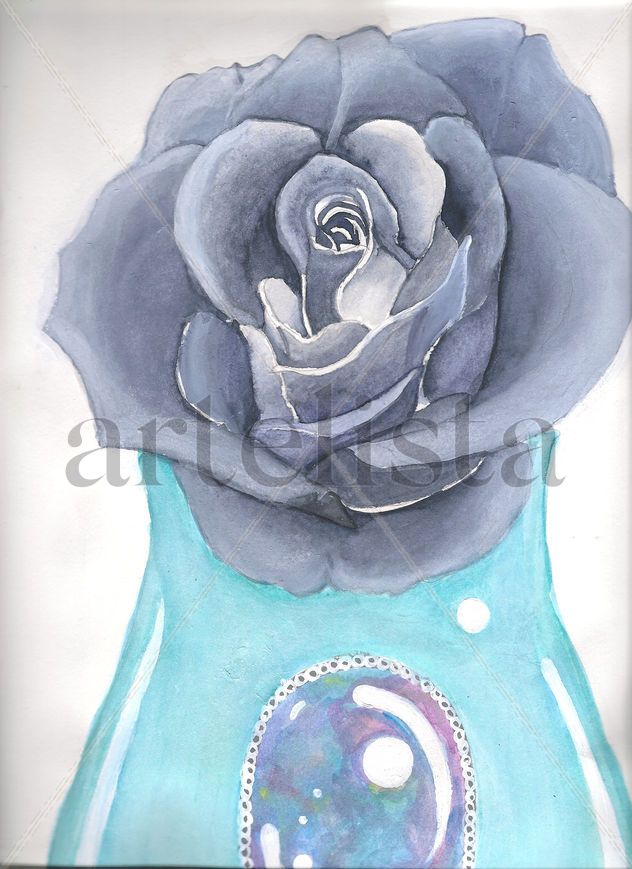 Jarrón con rosa