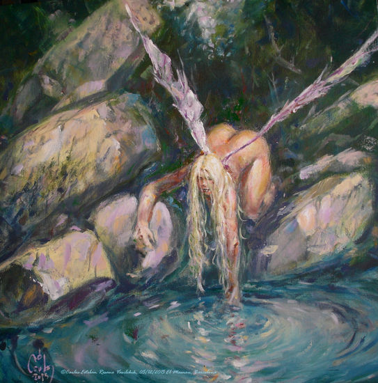 Fada de l'estany Acrylic Canvas Figure Painting