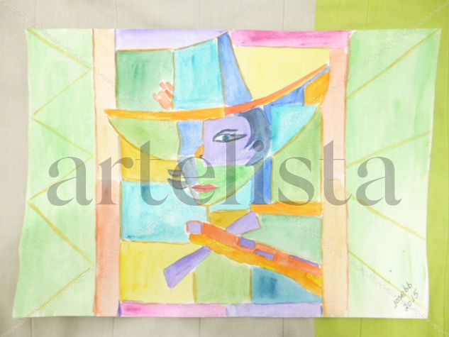 CUBISMO1 Watercolour Card Figure Painting