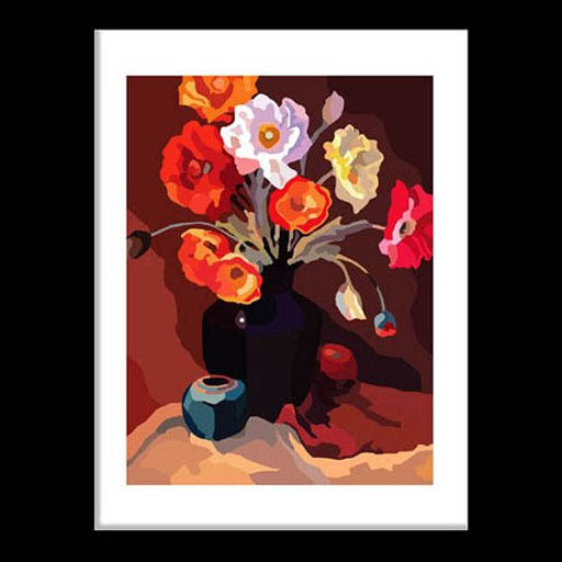 Flores rojas Acrylic Card Floral Painting