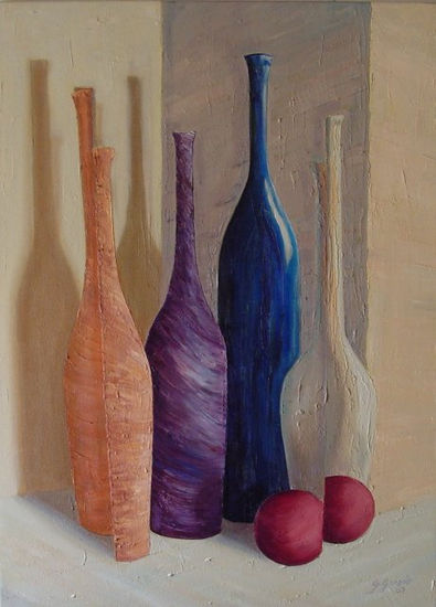 jarrones Mixed media Canvas Still Life Paintings