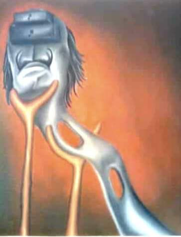 La sombra de dali es alargada Oil Canvas Figure Painting