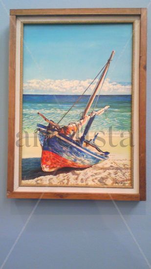 la barca varada Oil Canvas Marine Painting