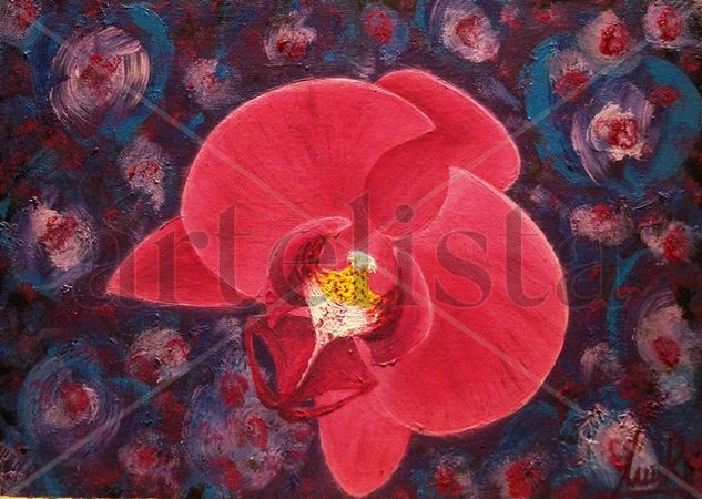 Orquidea Oil Panel Floral Painting