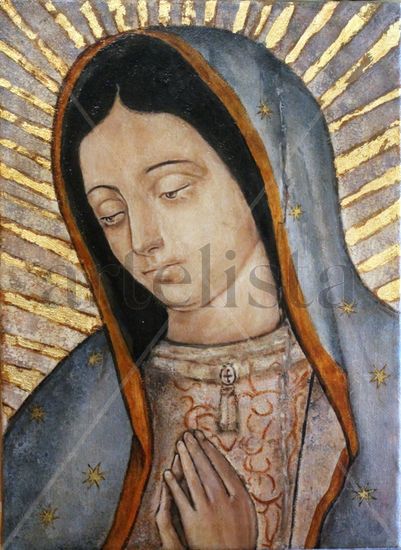 VIRGEN DE GUADALUPE Oil Canvas Portrait