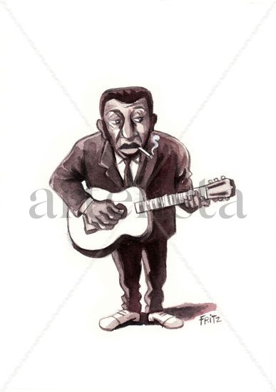 Bluesman (II) Acuarela Papel Figura