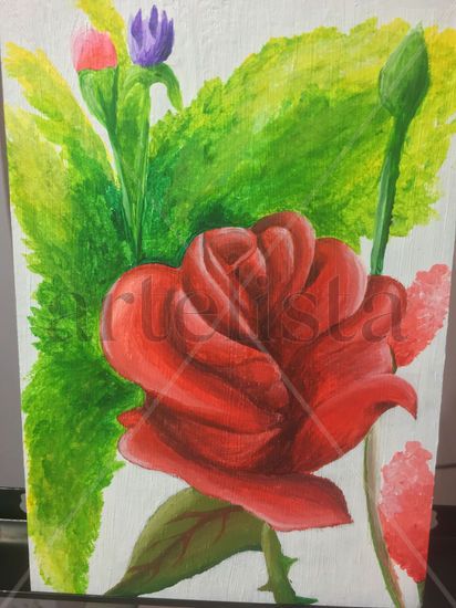 El florecer Acrylic Card Floral Painting