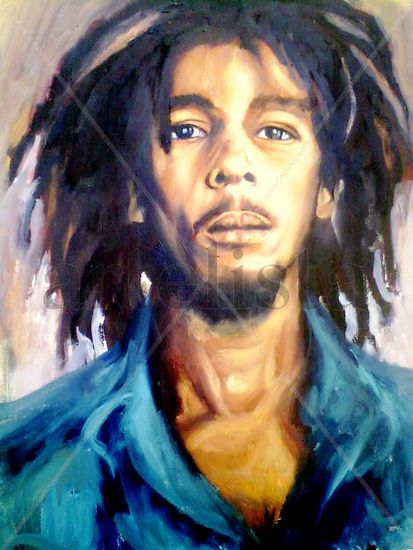 bob marley Oil Textile Portrait