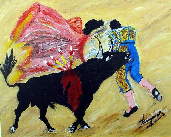 COGIDA DE UN TORERO(ALGARROBO) Oil Canvas Portrait