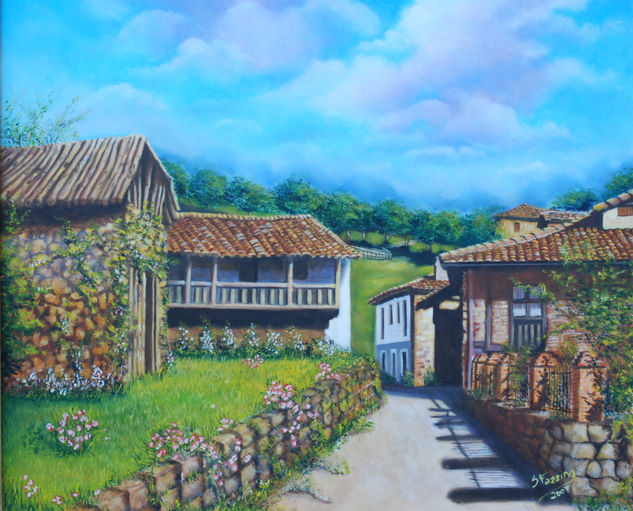 Casas de Pueblo Oil Canvas Landscaping