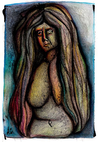 La muchacha de Edvard Watercolour Paper Nude Paintings