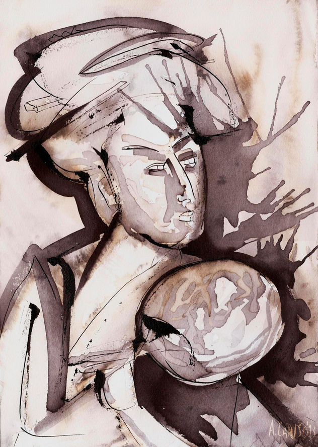 Cortesana de Utamaro Kitagawa