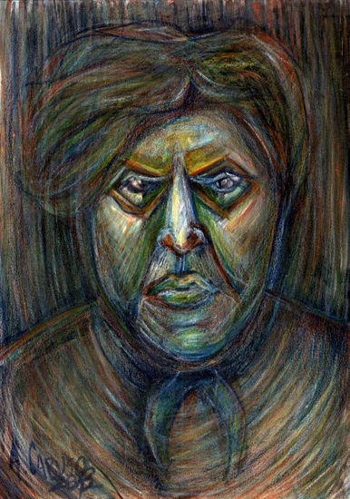 Ira contenida Acrylic Paper Portrait