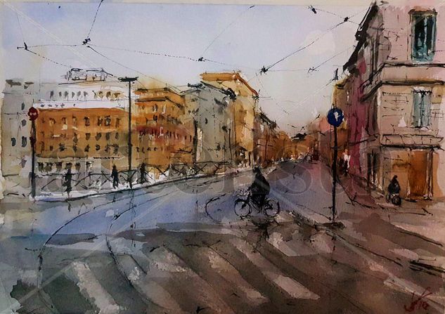 Roma, Corso del Rinascimento Watercolour Paper Landscaping