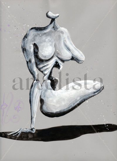 You're standing on my neck Acrylic Card Nude Paintings