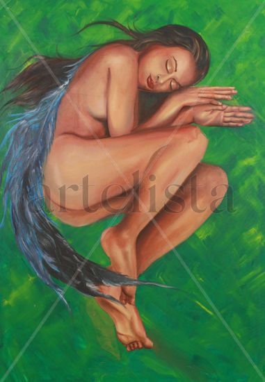 Pecado de alas Oil Canvas Nude Paintings