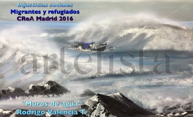 Muros de Agua, Sueños naufragados Óleo Lienzo Marina