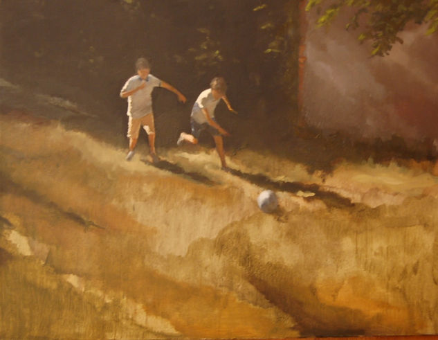 Tarde de futbol Oil Canvas Figure Painting