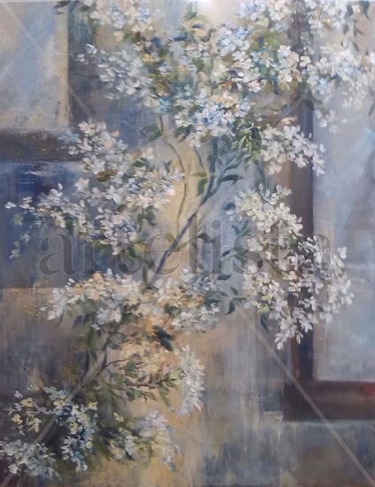 jazmín en flor Oil Canvas Floral Painting