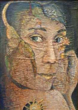 autorretrato.2 Mixed media Panel Portrait