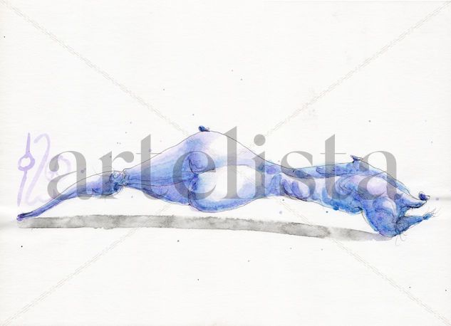 Ondina Mixed media Card Marine Painting