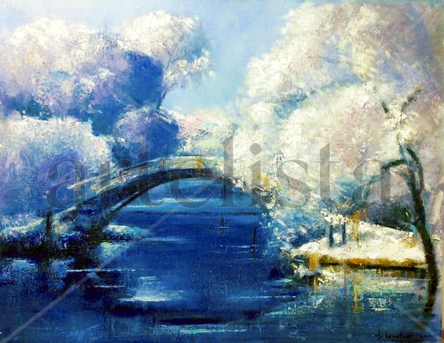 El puente japonés Oil Canvas Landscaping