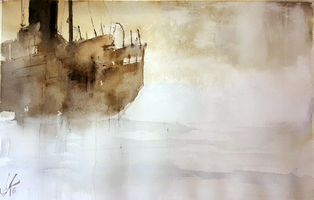 Navegando 2 Watercolour Paper Marine Painting