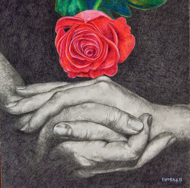 Rosa y manos