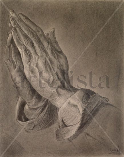 Estudio de manos de Alberto Durero. Interpretación. Study of Hands Albrecht Durer. Interpretation Graphite