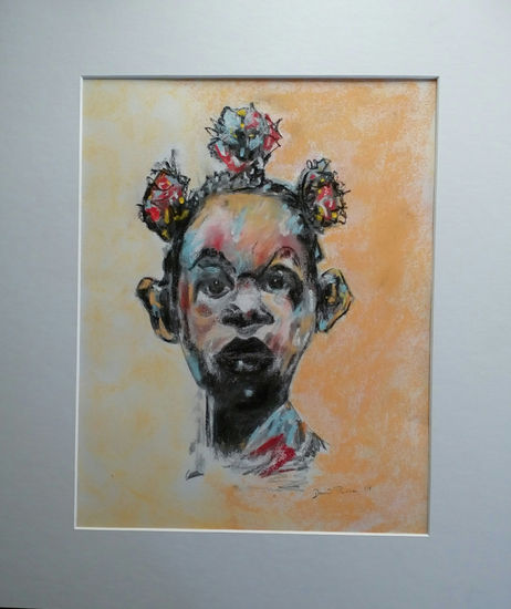 Niña Pastel Card Figure Painting