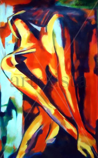 "Flames of needs" Acrylic Canvas Figure Painting