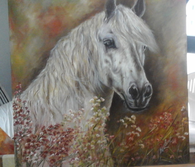 Caballo Blanco Oil Panel Animals