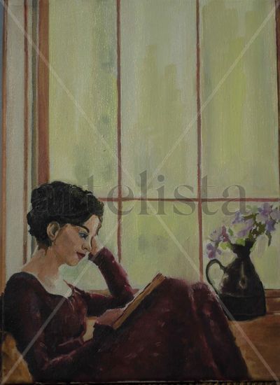 Jane Austen Oil Canvas Portrait